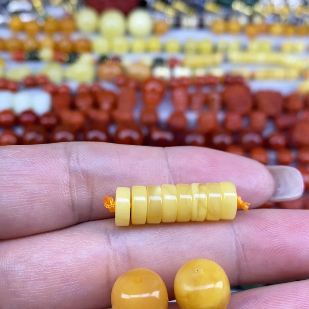 奶***丫蜜蜡未镶嵌裸石套装10mm