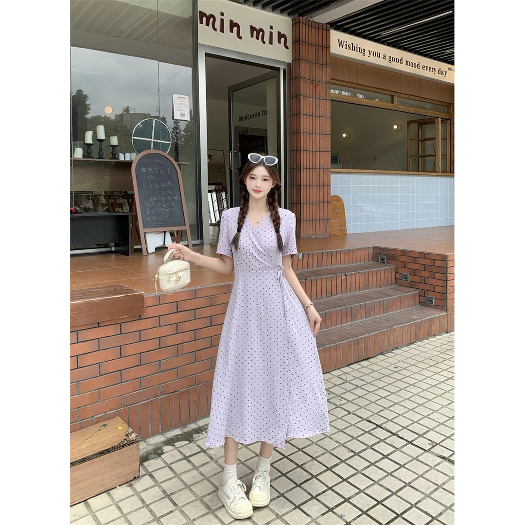 【小曹大码】新款胖妹妹夏款小爱心图案一片式长款连衣裙-XCYR9207