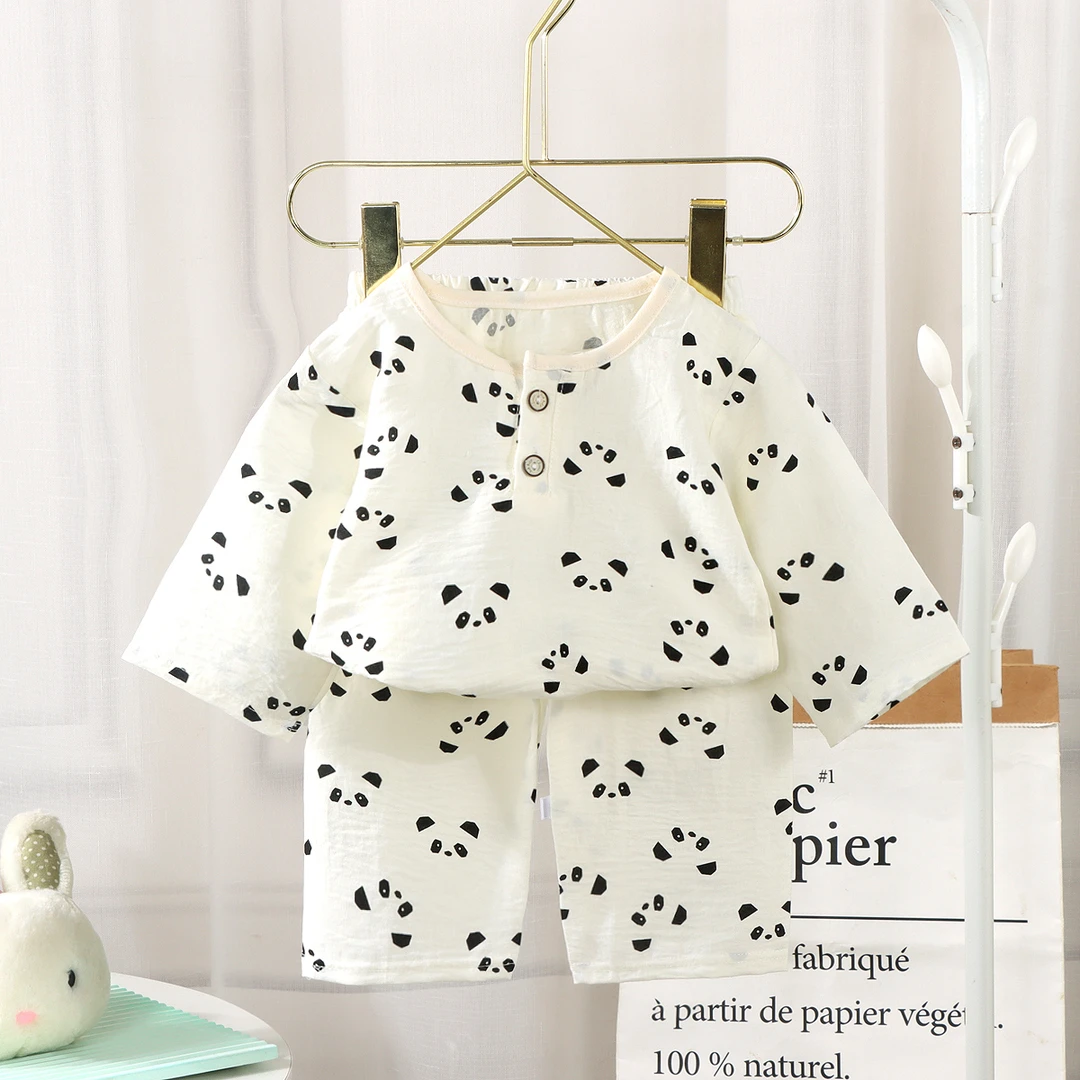 （大两码拍）春夏新款宝宝云朵棉男童女童睡衣婴儿衣薄款睡衣套装