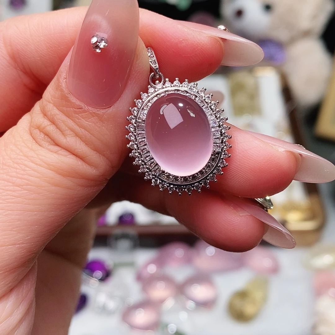 水晶吊坠(赠链)银S925镶嵌