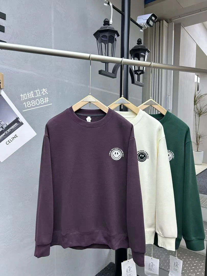 【微笑】重磅加绒加厚情侣圆领高品质卫衣Z-18808