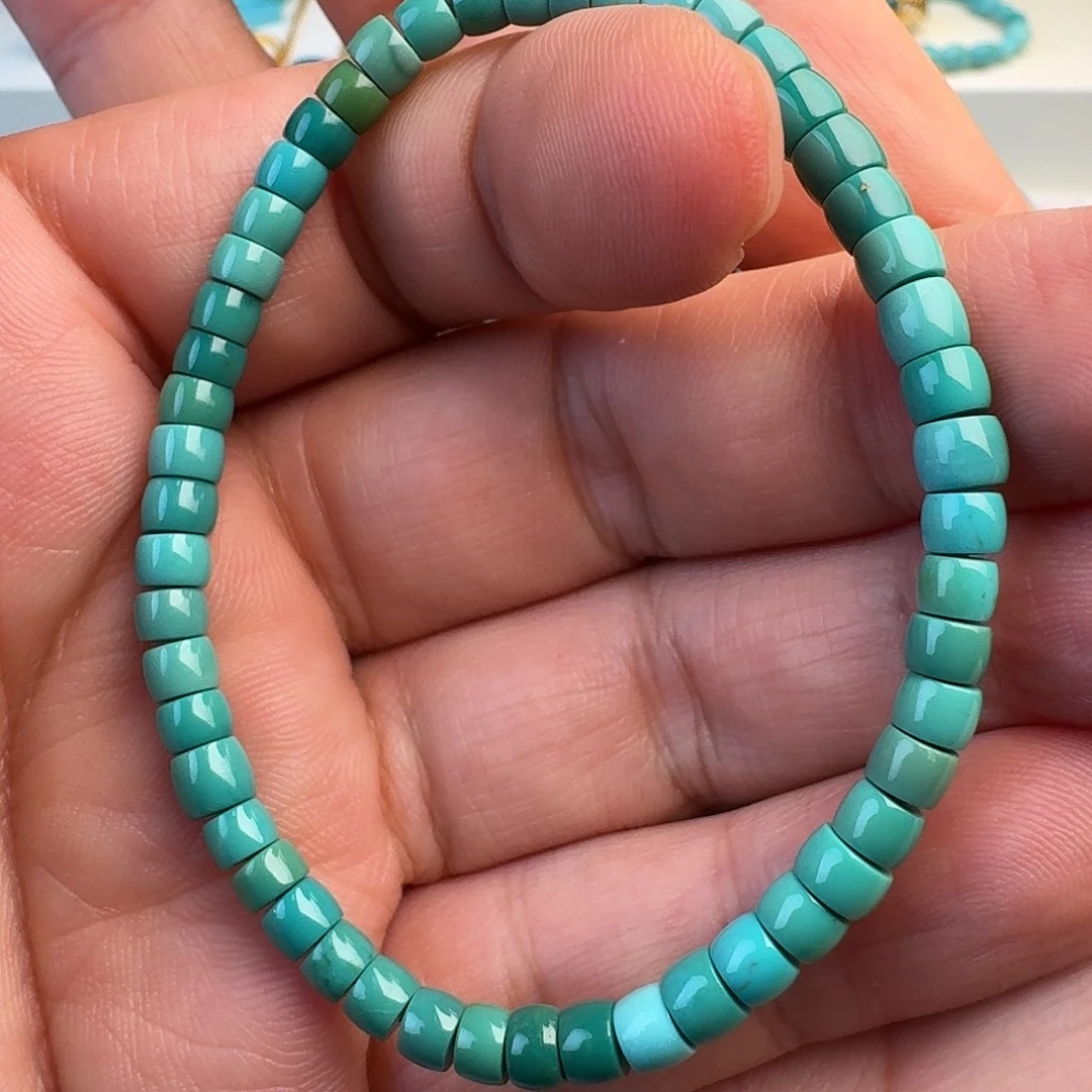 未镶嵌绿松石珠宝奇石4.5mm