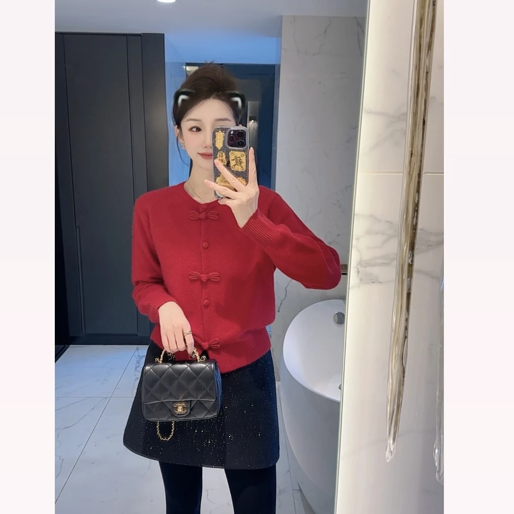 【大静静】“盘扣蝴蝶结”中国风气质羊毛衫1913