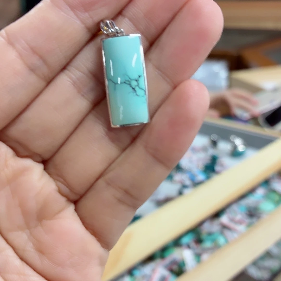 银S925镶嵌绿松石珠宝奇石