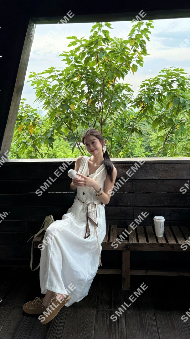 2-SMILEME【禾风织叙】夏季穿搭‘’100%亚麻“气质款显瘦无袖连衣裙