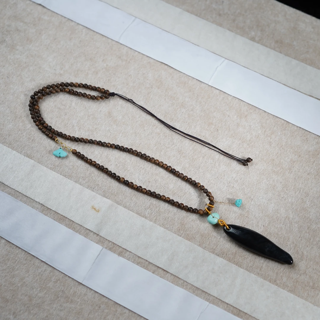 【海风与鱼】和田玉*项链*18K金镶嵌（多样性发其一）