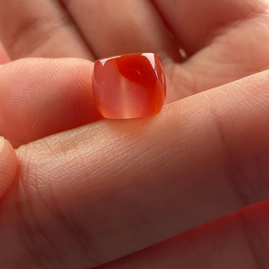 南红玛瑙未镶嵌冰飘直切：9.1x7.5精品