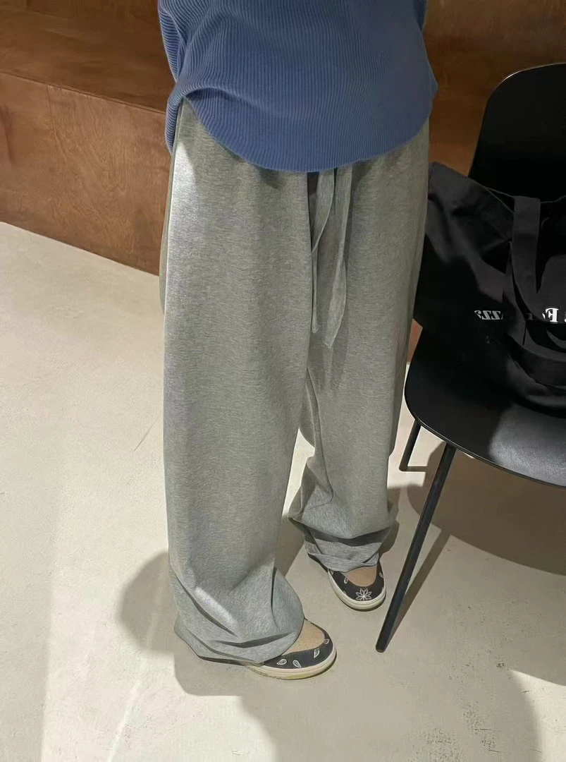 3615号#78022#春夏纯色弹力腰抽绳百搭韩系宽松休闲裤无口袋