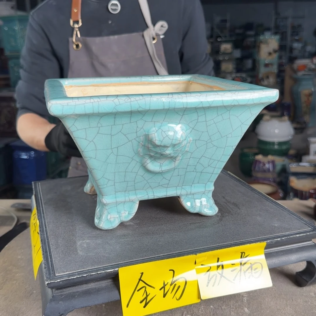 一风堂石湾花盆。缝隙