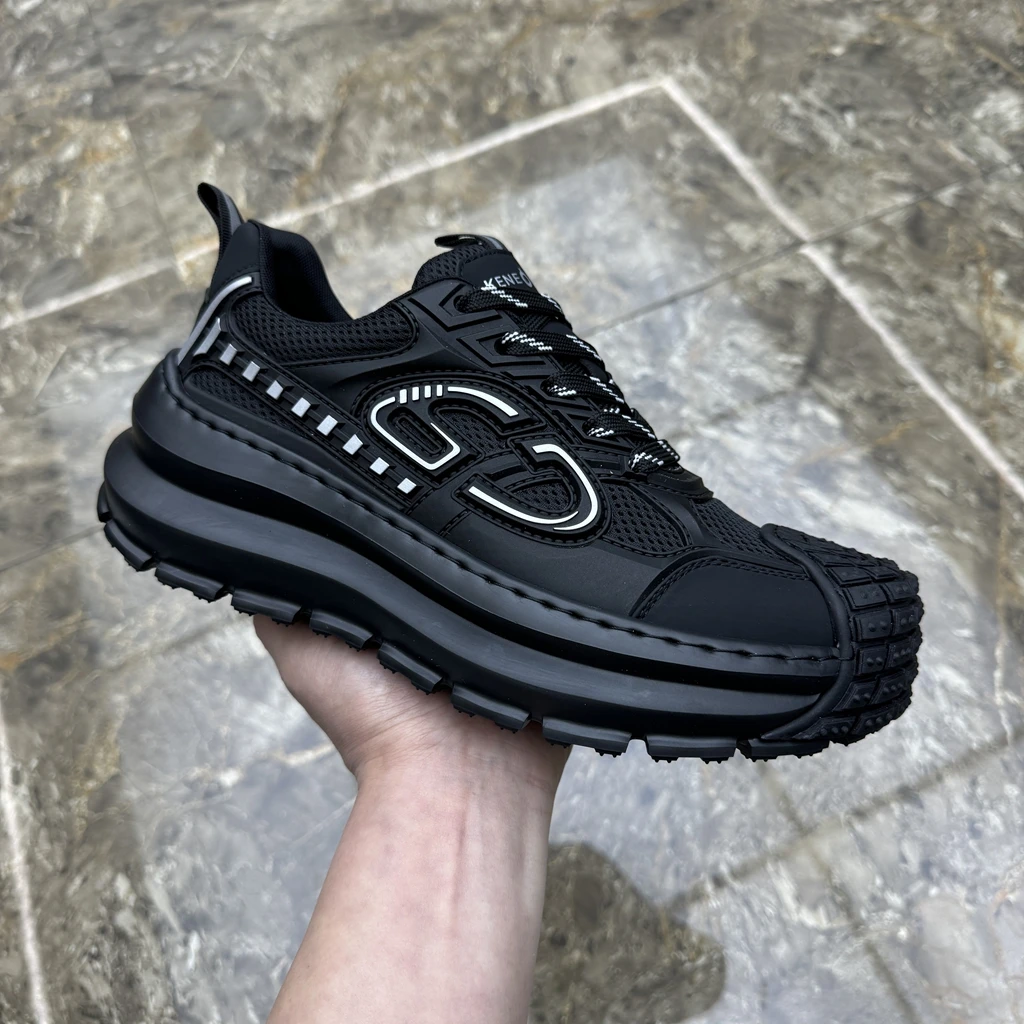 男鞋2025夏季新款透气网面休闲厚底运动鞋增高户外时尚飞织低帮潮