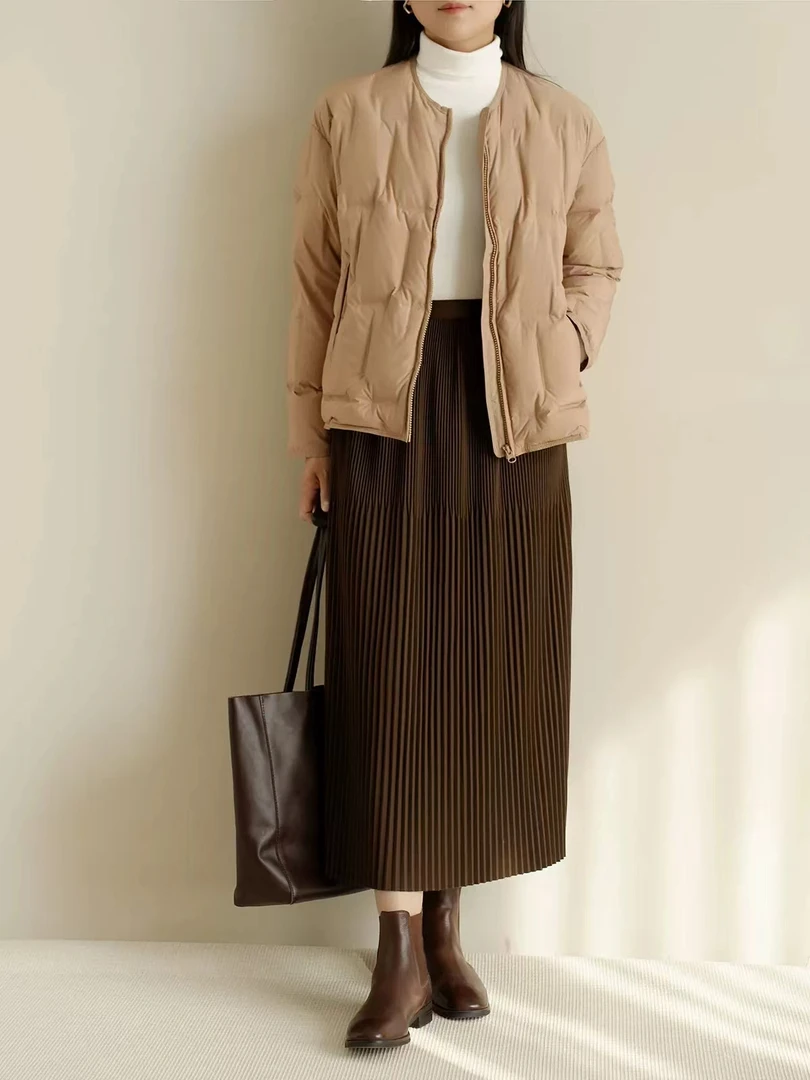 2025款4281款高端轻量新款羽绒女无领羽绒服