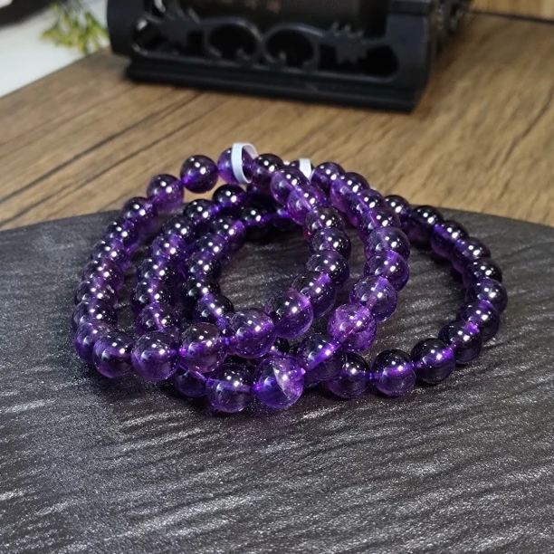 【书记甄选】天然紫水晶单圈手链 多样性发一件 约8mm 1482LA