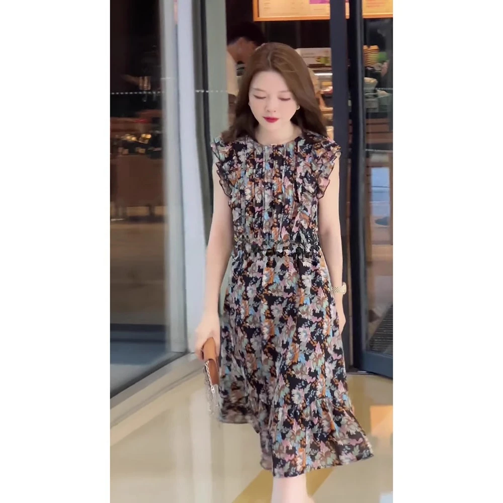 2025新款气质名媛高端女神范高级感独特超好看碎花连衣裙子女夏季