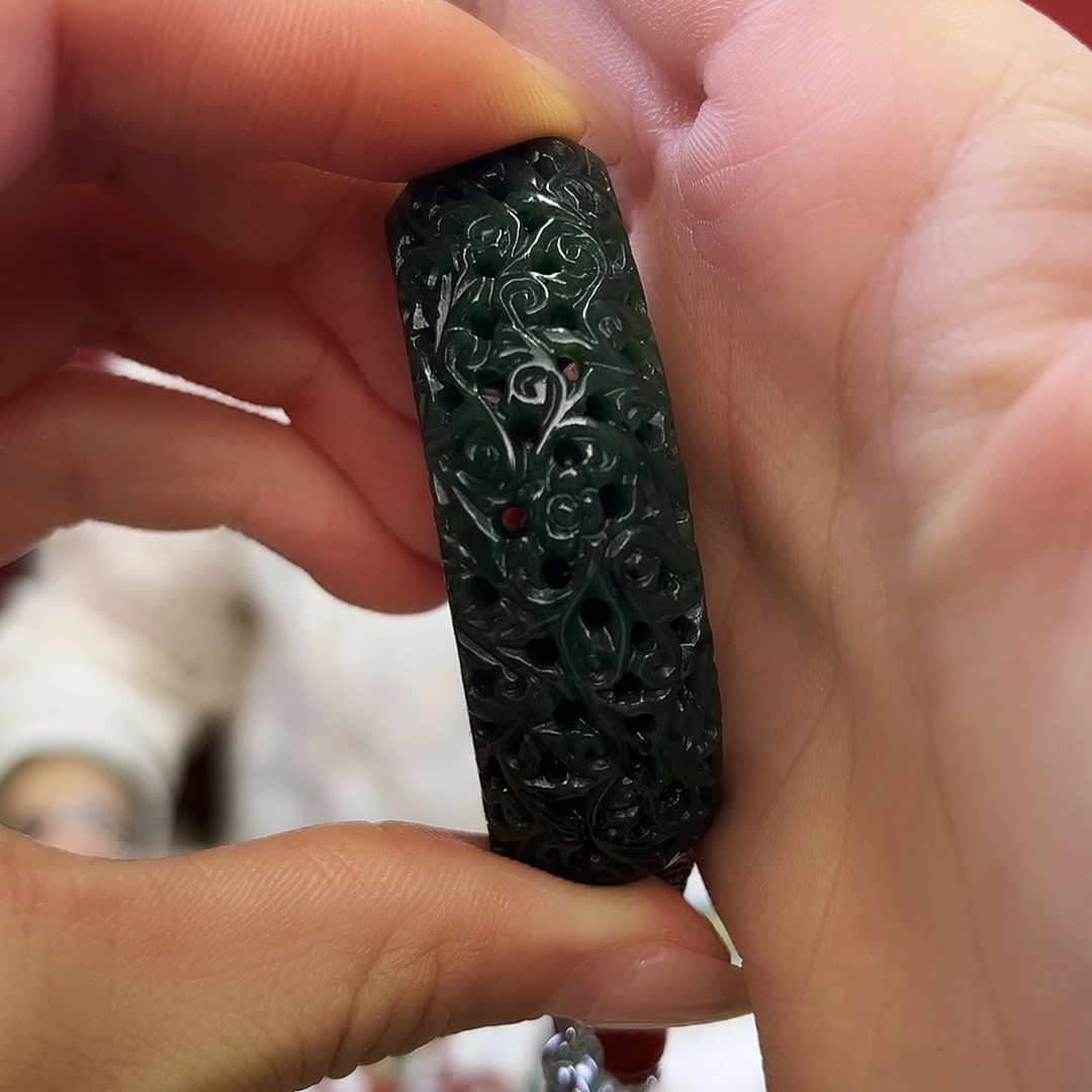 和田玉（碧玉）手链未镶嵌半镯