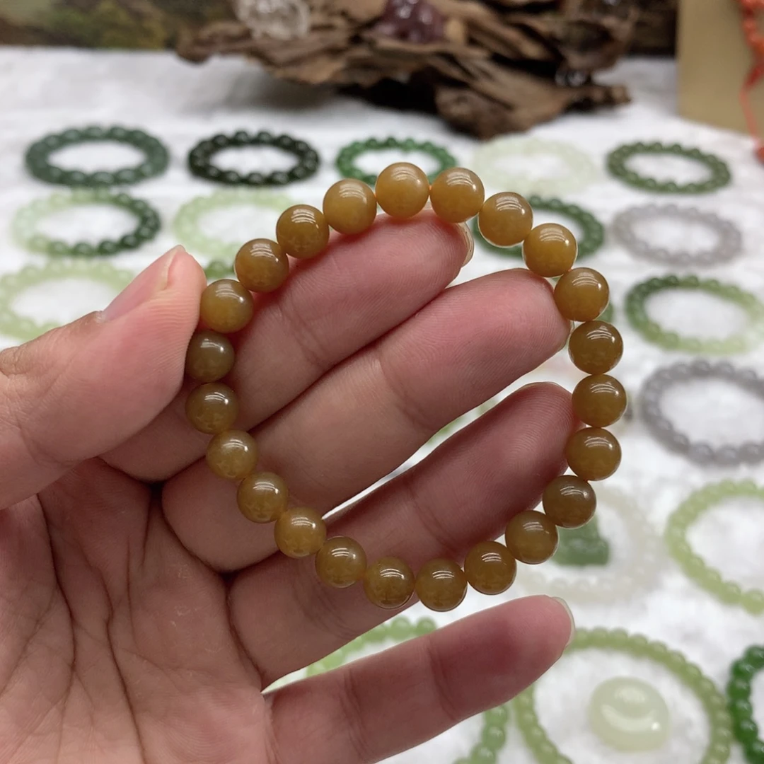 和田玉未镶嵌手串（且末糖8）