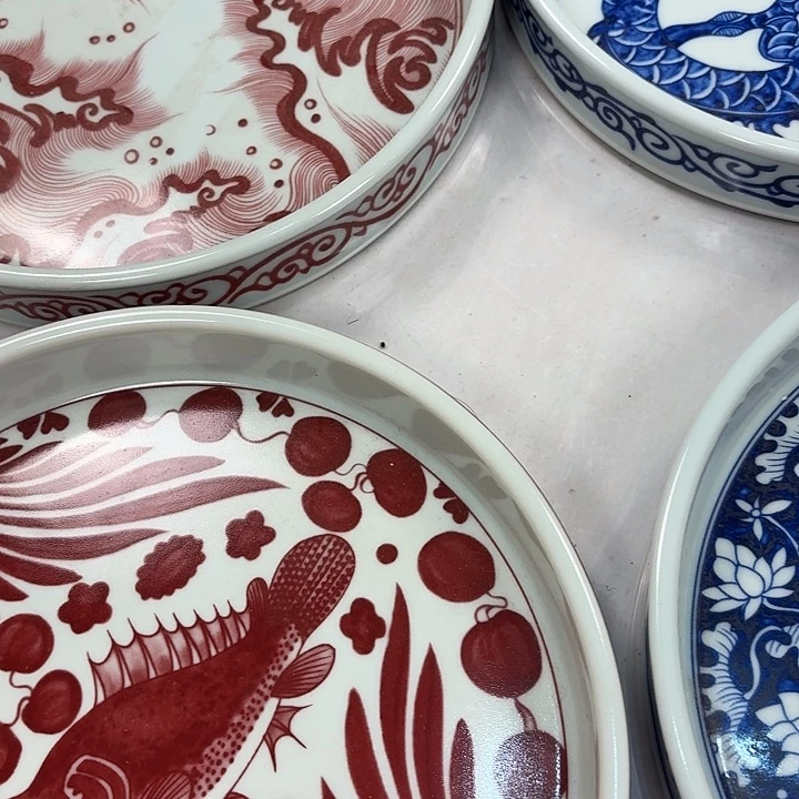 瓷片釉里鱼藻干泡台景德镇