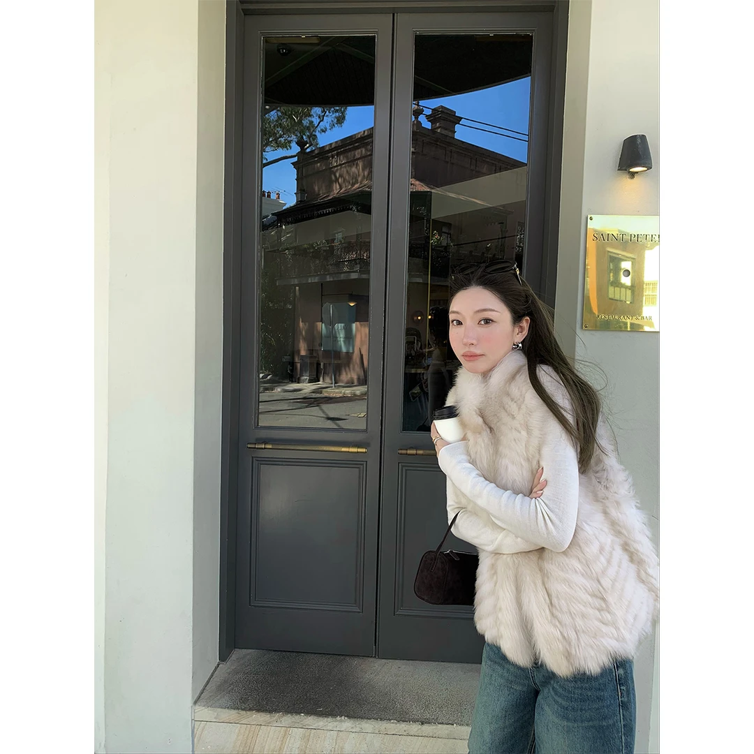 YESWOMEN【DA】狐狸毛马甲·芬兰saga皇冠双色保暖马甲外套