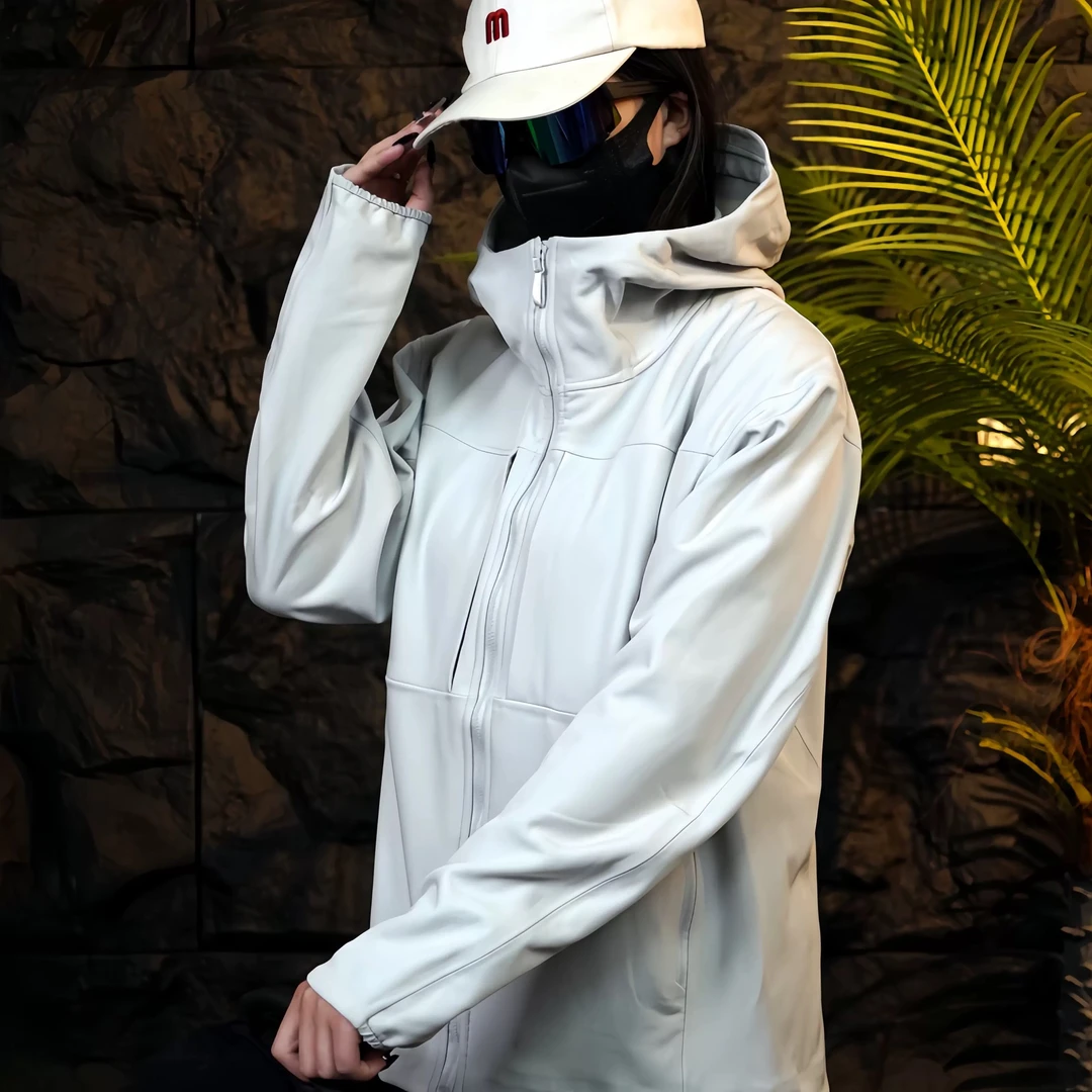 gamaa软壳户外加绒冲锋衣透气情侣时尚休闲防风保暖秋季男女连帽