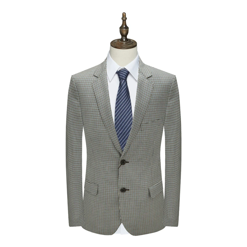 SL6仕东男式春秋西服两粒扣无开衩商务西装 格子