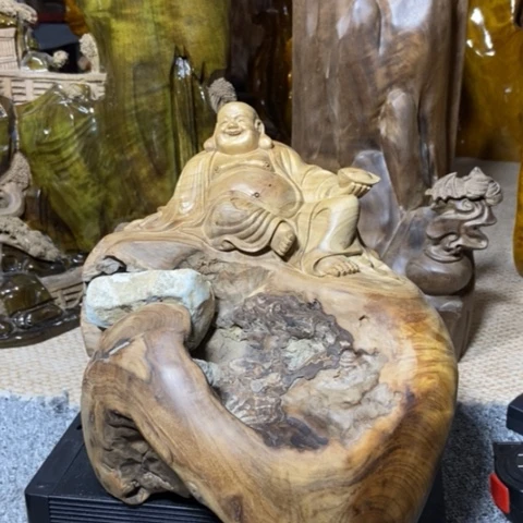 金丝楠明***好弥勒佛摆件