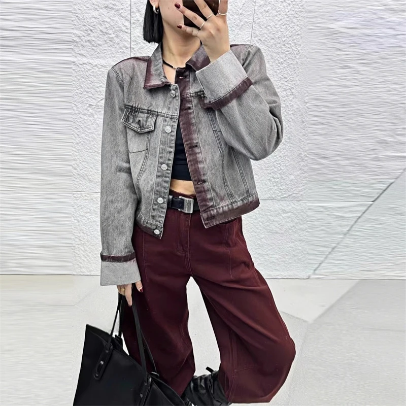 百搭春款时髦牛仔外套2025年韩版潮流休闲风女装显瘦个性漂亮上衣