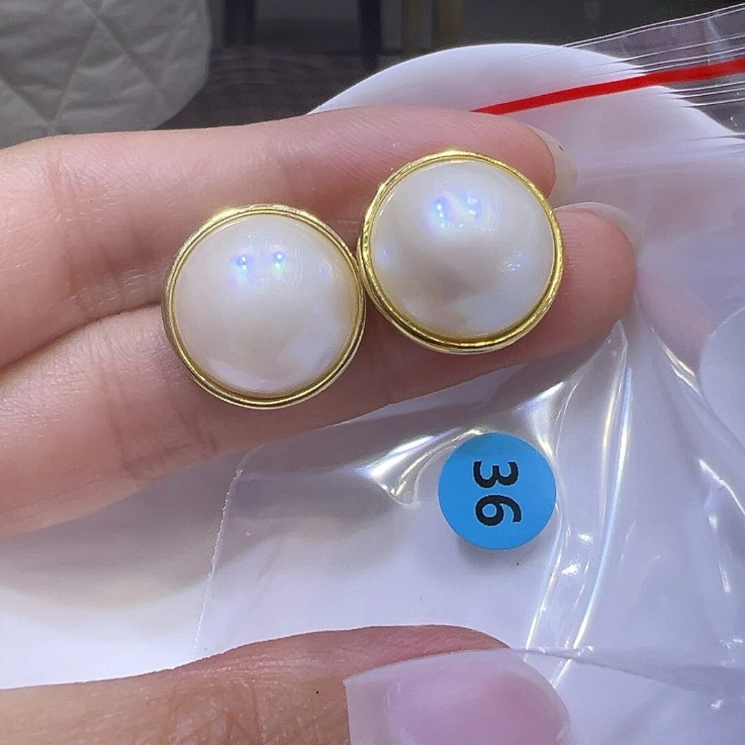 淡水珍珠耳饰银S925镶嵌