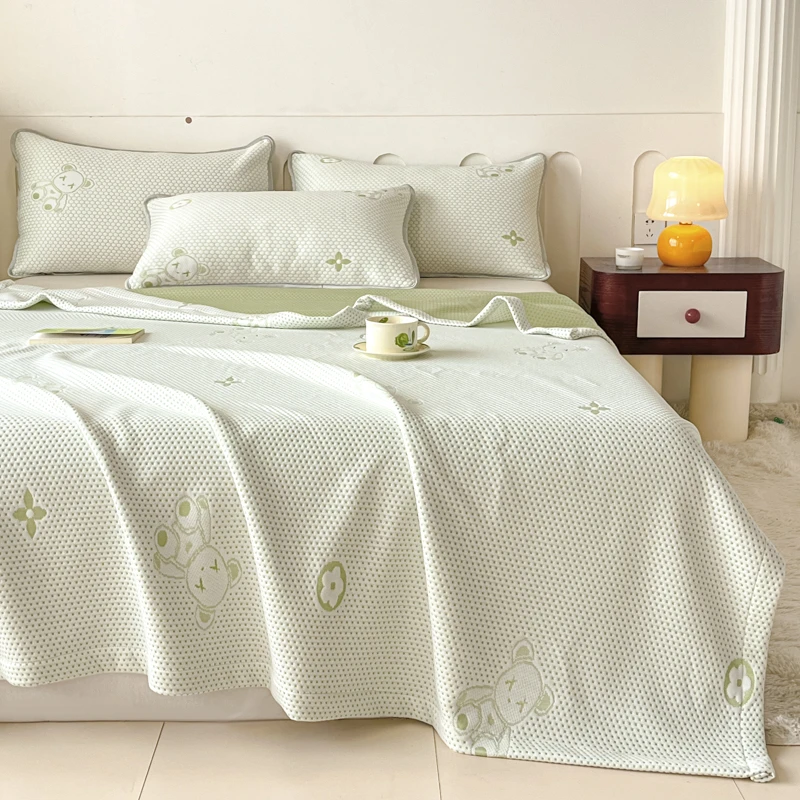 冰豆豆盖毯被夏凉被凉席凉感丝空调被冰丝夏季单双人薄被子可机洗