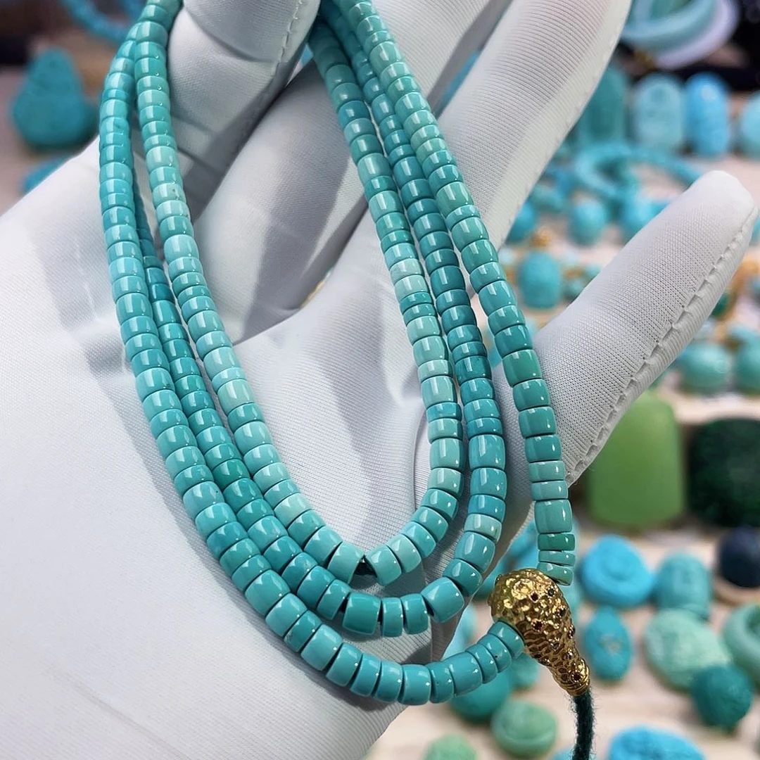 绿松石珠宝奇石18K金镶嵌