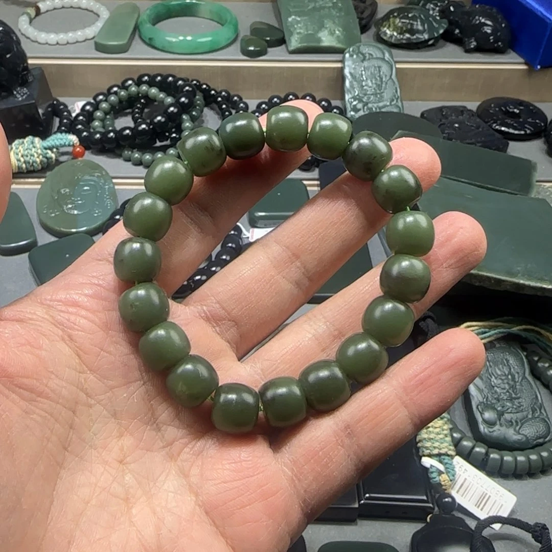 和田玉（青玉）手串未镶嵌平**元