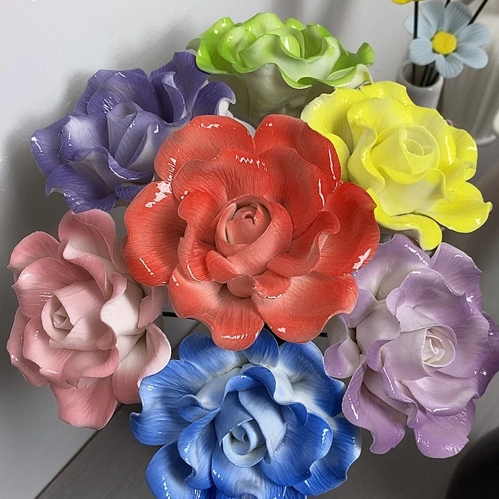 陶瓷陶瓷材料7朵组合