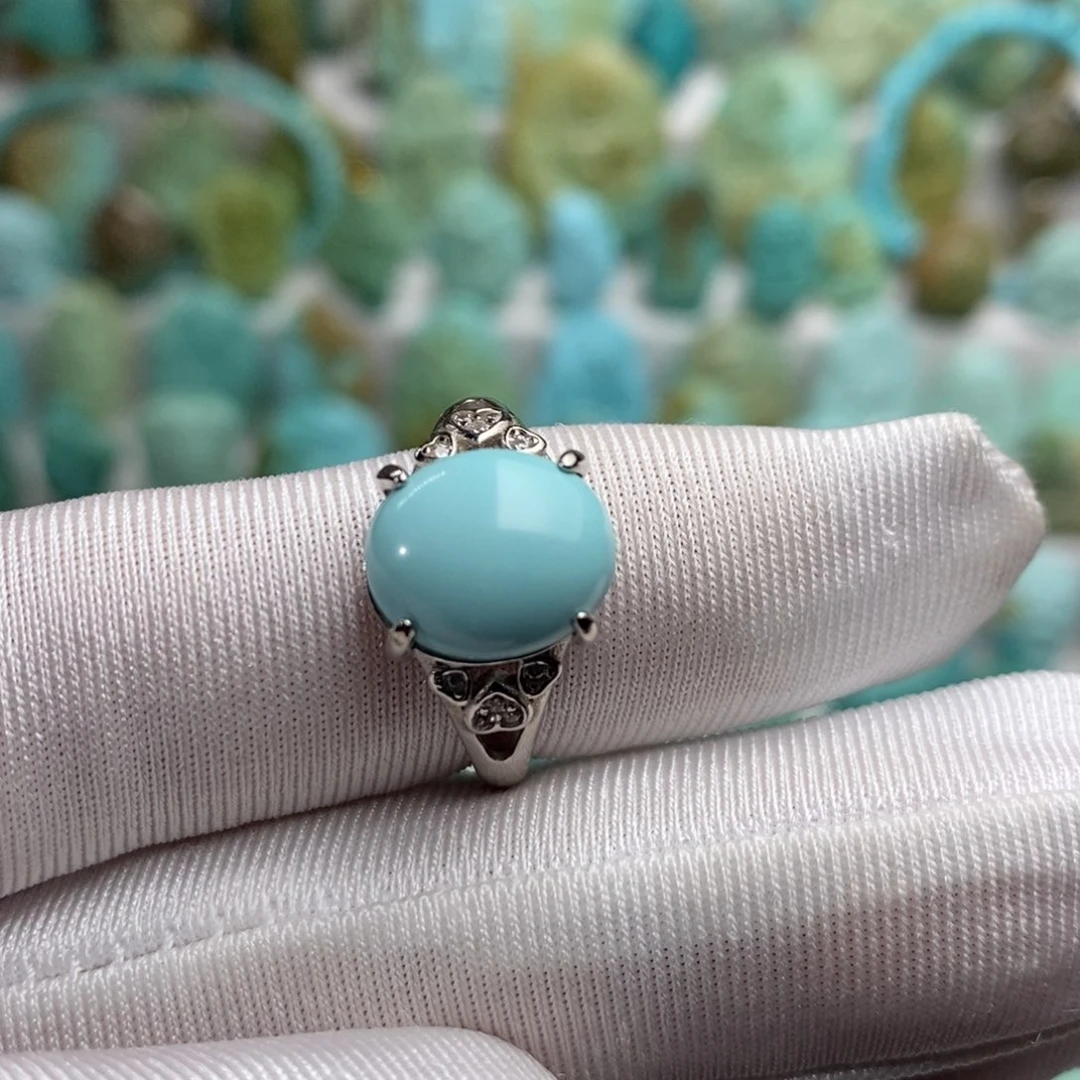 绿松石银S925镶嵌绿松石