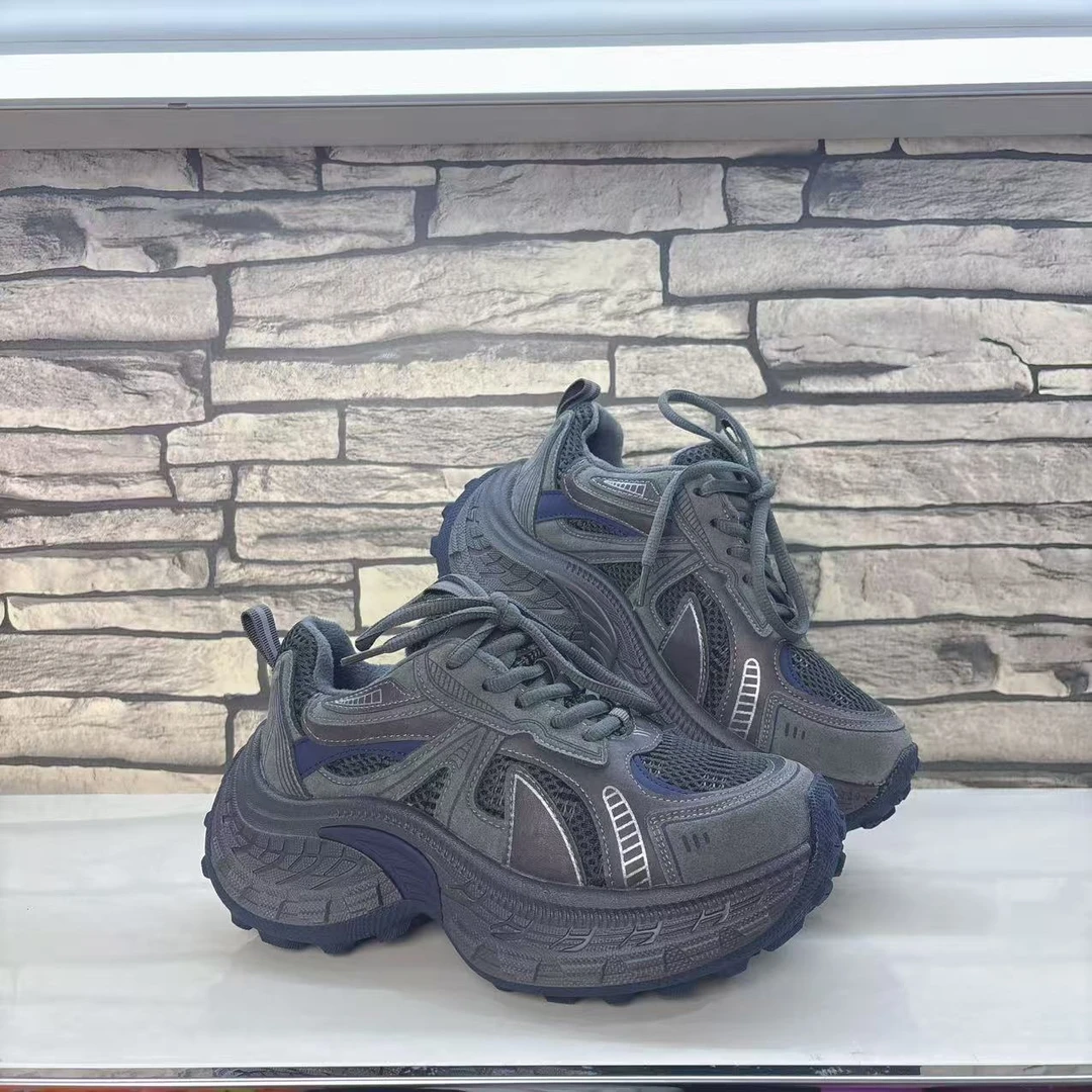 实体店 25冬季新款老爹鞋轮胎底加绒二棉女百搭5公分