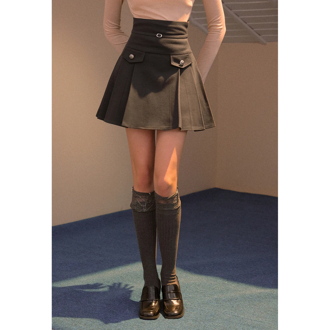 【12.11新品】wooha 吾哈2026早春新款S系列复古甜酷高腰短裙女