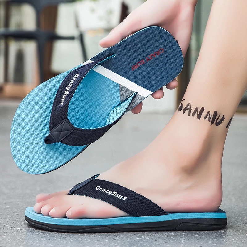 2025夏季新款男士人字拖外穿防滑防臭运动凉拖外出海边夹脚沙滩拖