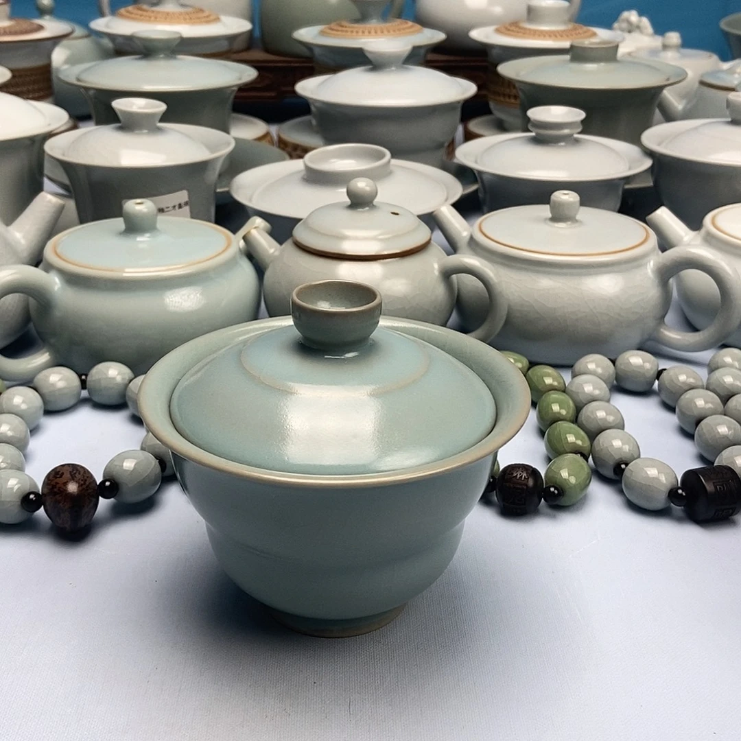 杯仿古釉福禄盖碗原矿原釉原产地