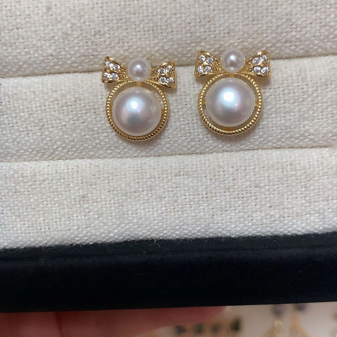 淡水珍珠耳饰合金