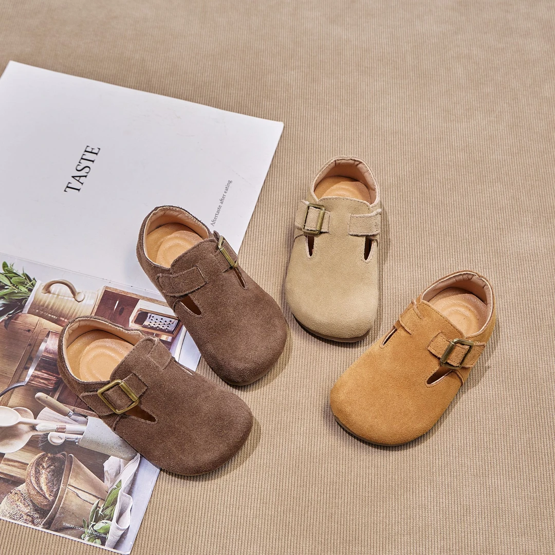 儿童博肯鞋2025新款男童时尚休闲鞋皮鞋女童单鞋绒面舒适宝宝鞋