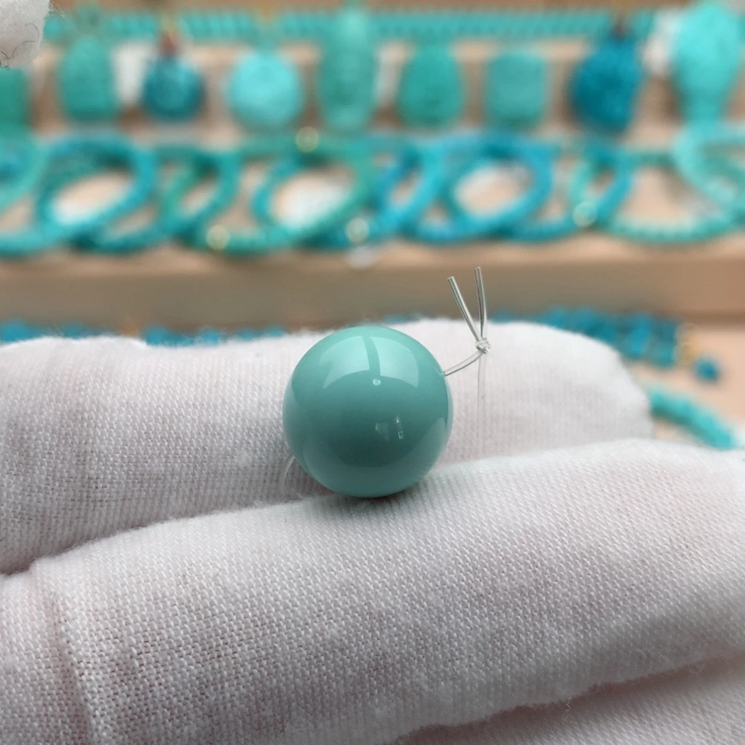 绿松石未镶嵌珠宝奇石13.7mm