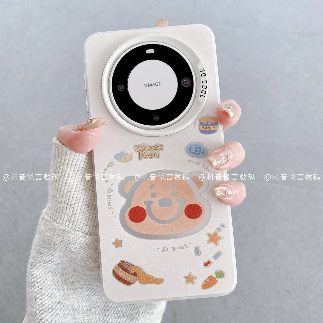 (华为mate)磨砂彩银适用华为mate70pro/60/50/40卡通维尼潮手机壳