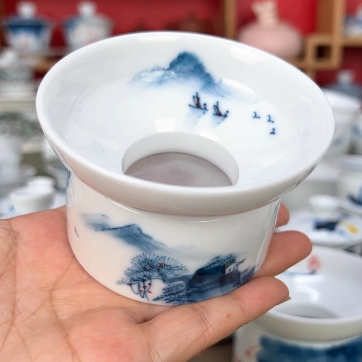 高温千里江山纱网的茶漏*1