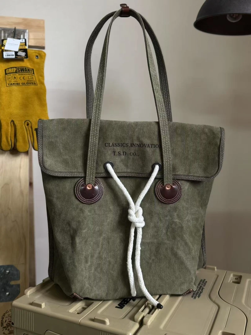 【特价捡漏】BT8348-重磅赤耳帆布拼皮西贡托特包