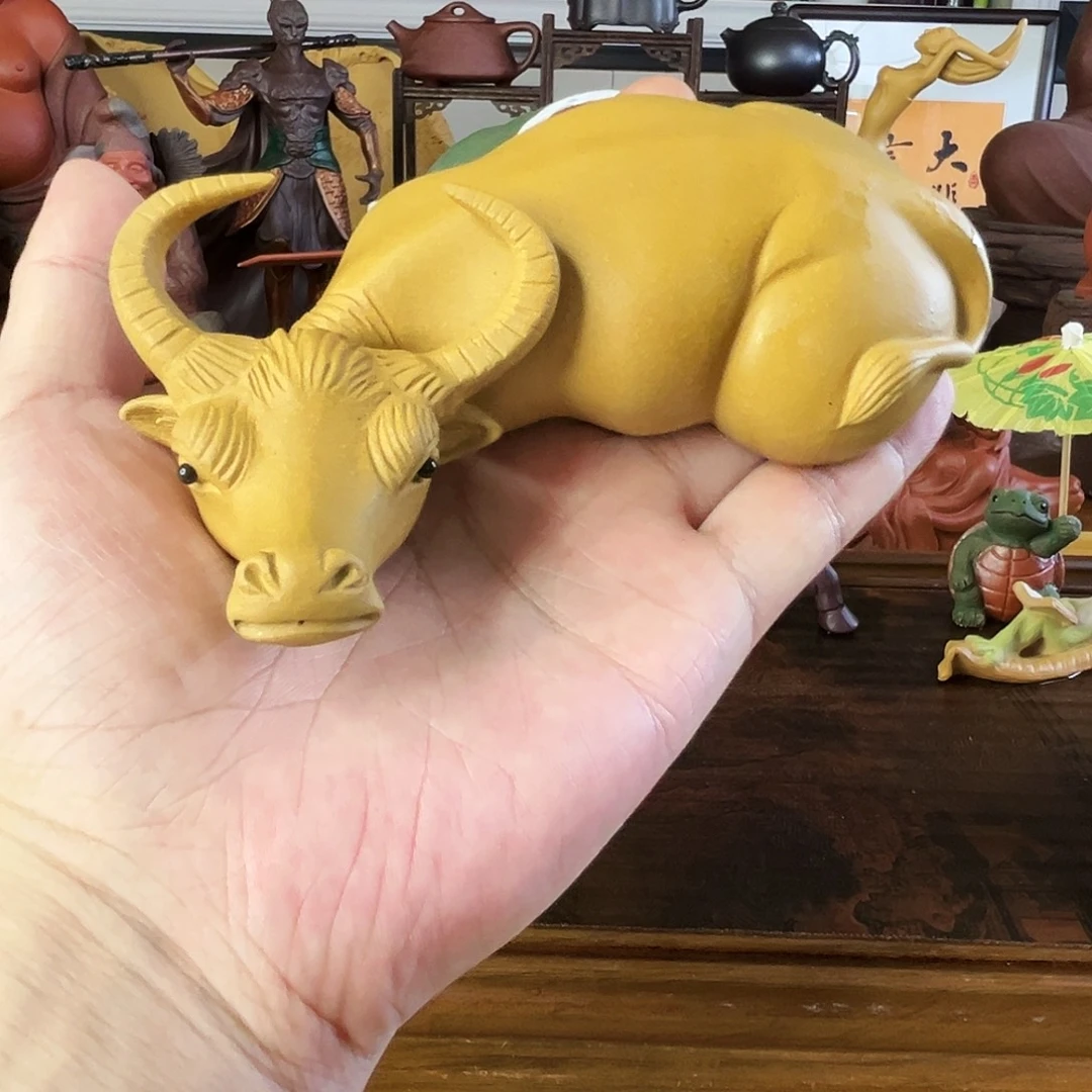 紫砂茶宠牛气冲天精工纯手工