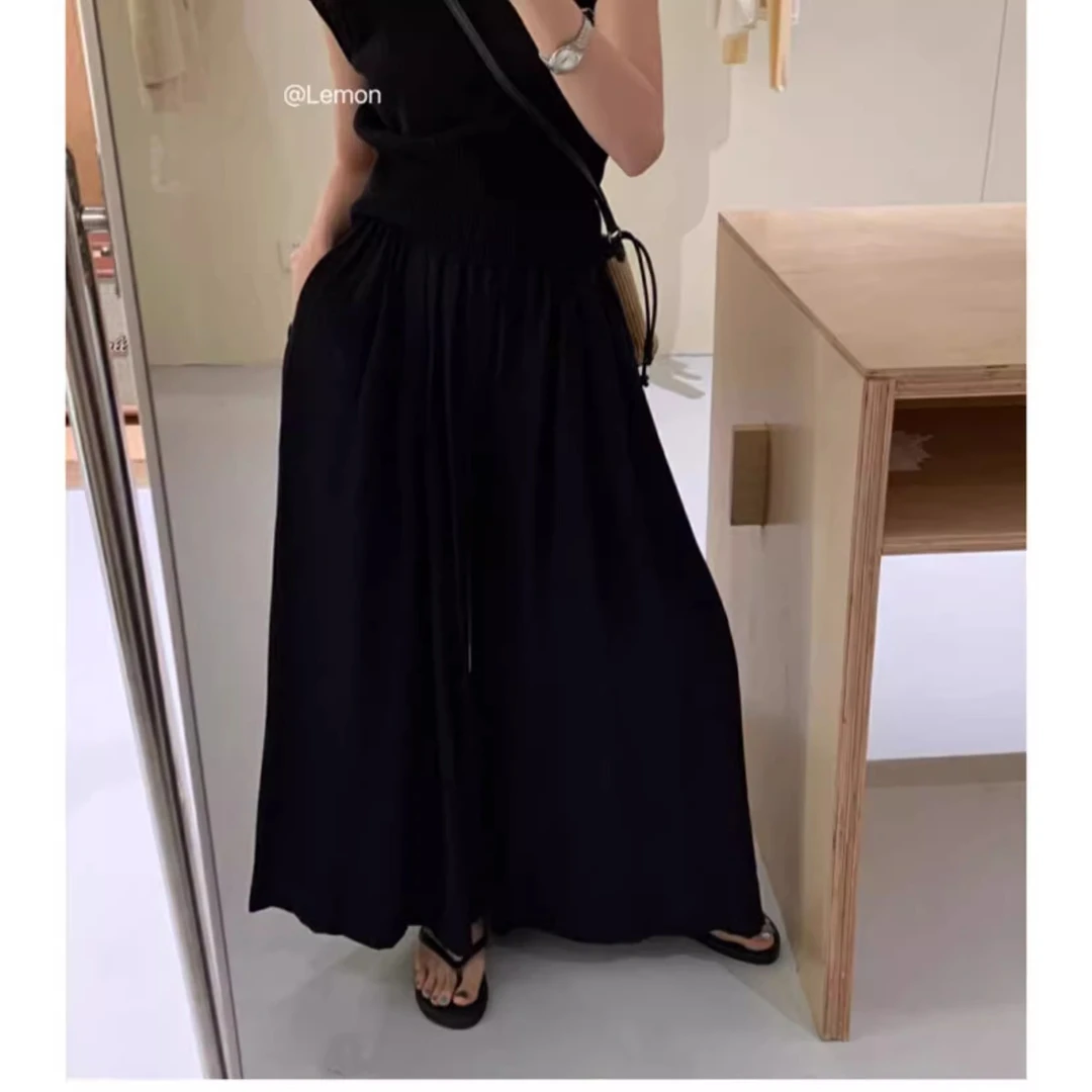 【现货运险】十三行欧货韩版亚麻透气大阔腿裤慵懒遛弯裤