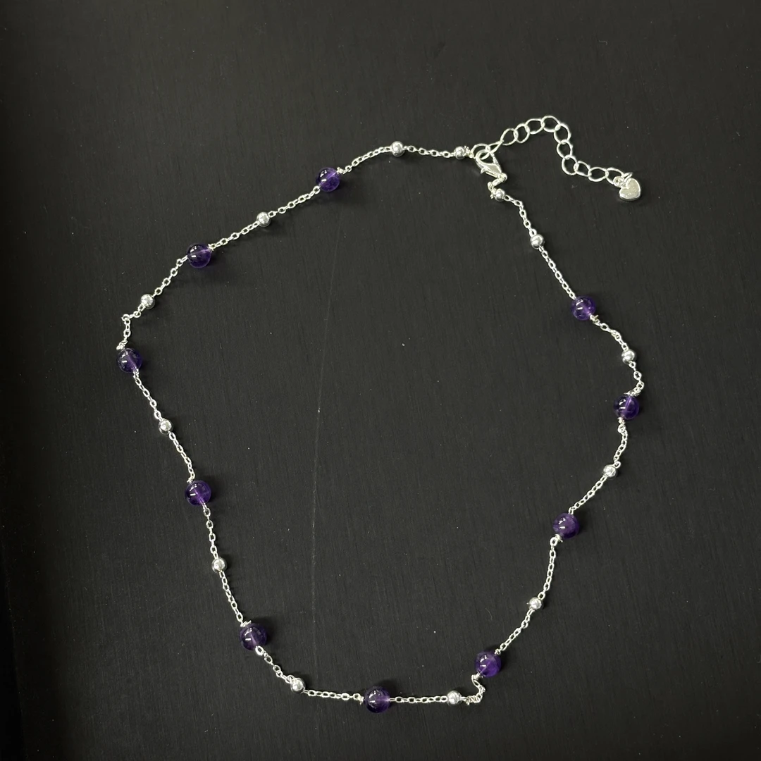 【夏夏珠宝】紫水晶满天星项链锁骨链