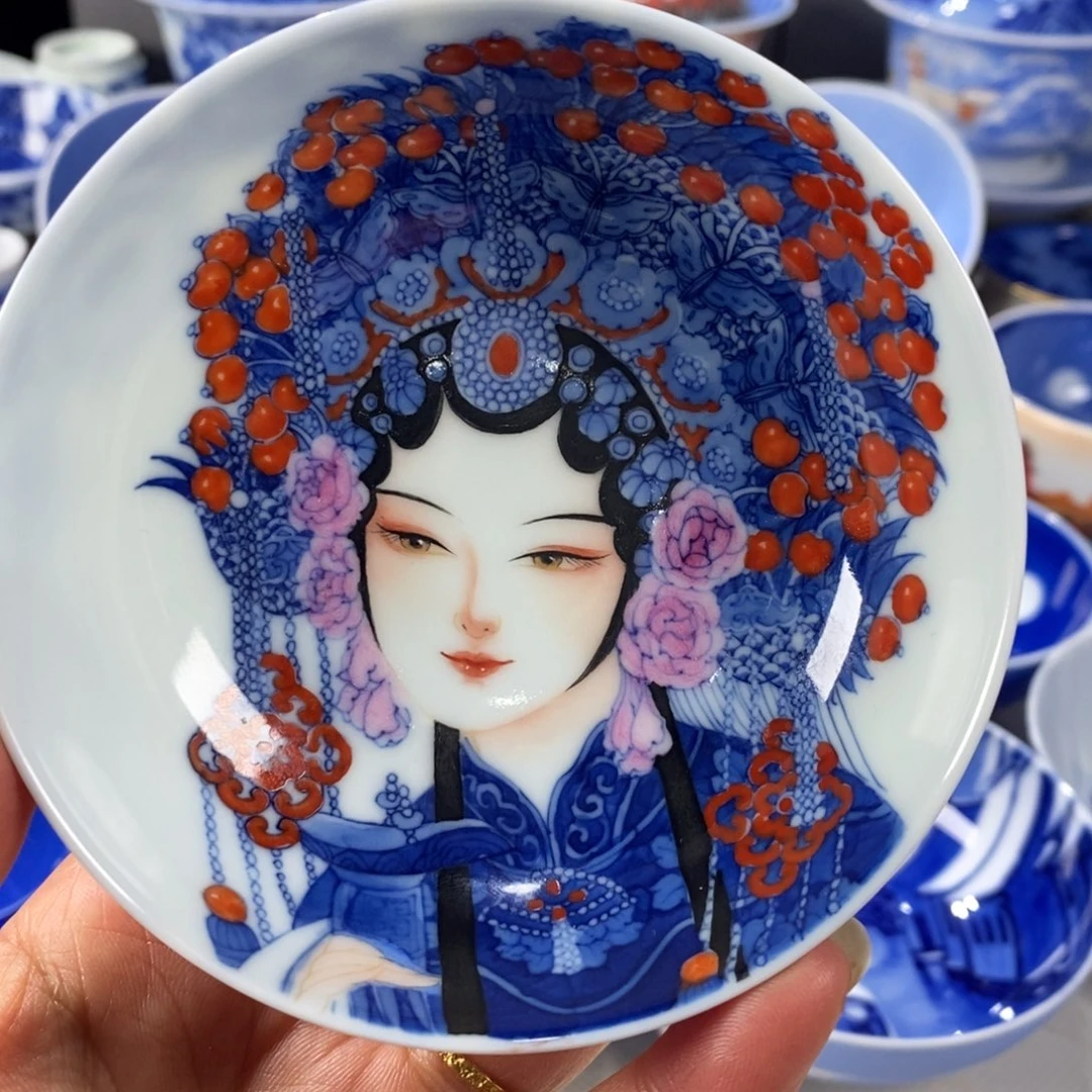 青花花旦主人杯杯