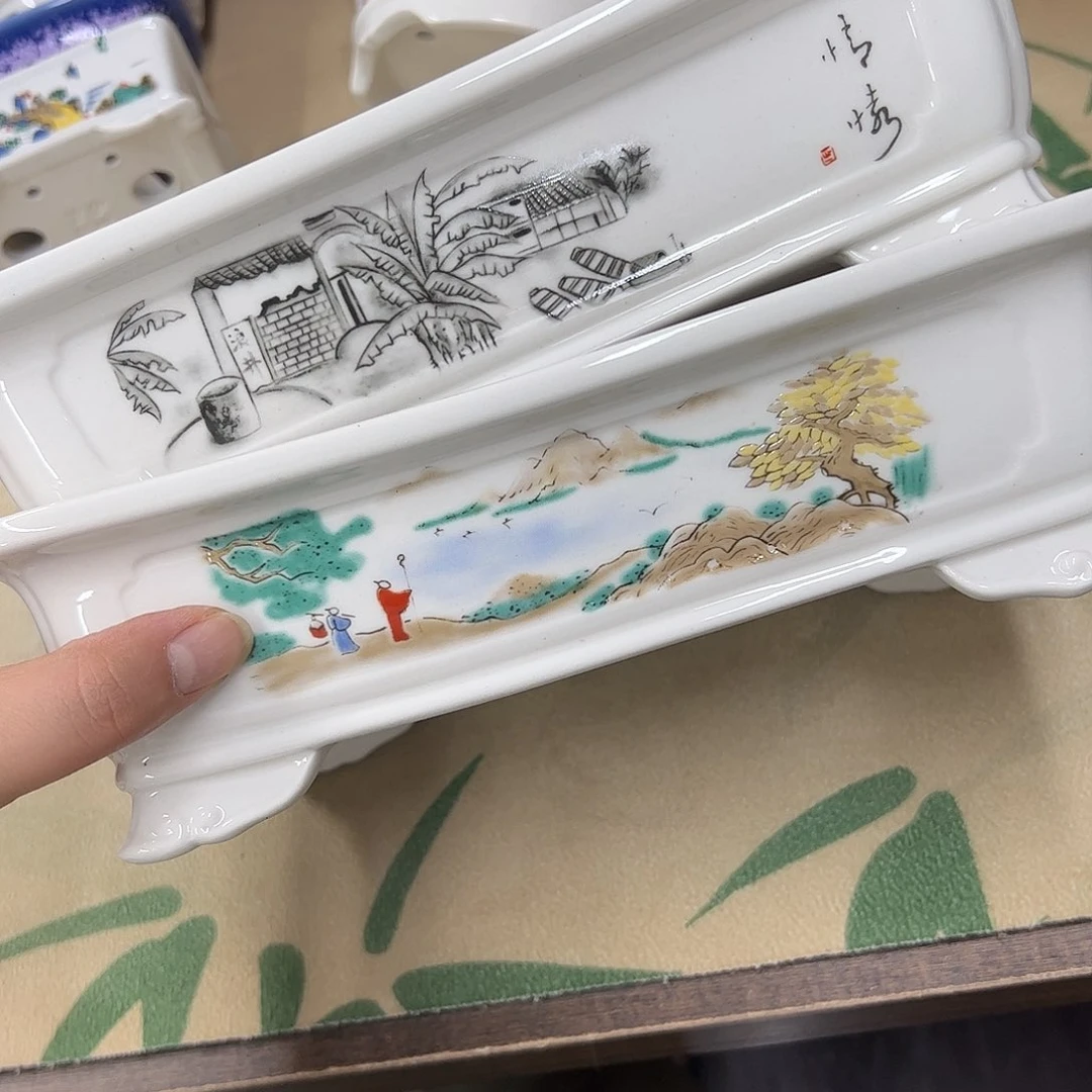 紫砂花盆211号瑕疵2个边不直不平处理介意勿拍