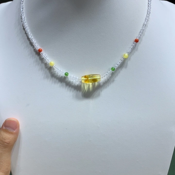 银S925镶嵌颈饰水晶锁骨链