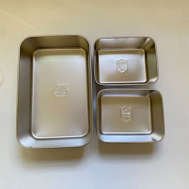 正304不锈钢保鲜盒防尘盖子款长方形备菜盒冰箱保鲜盒野餐水果盒