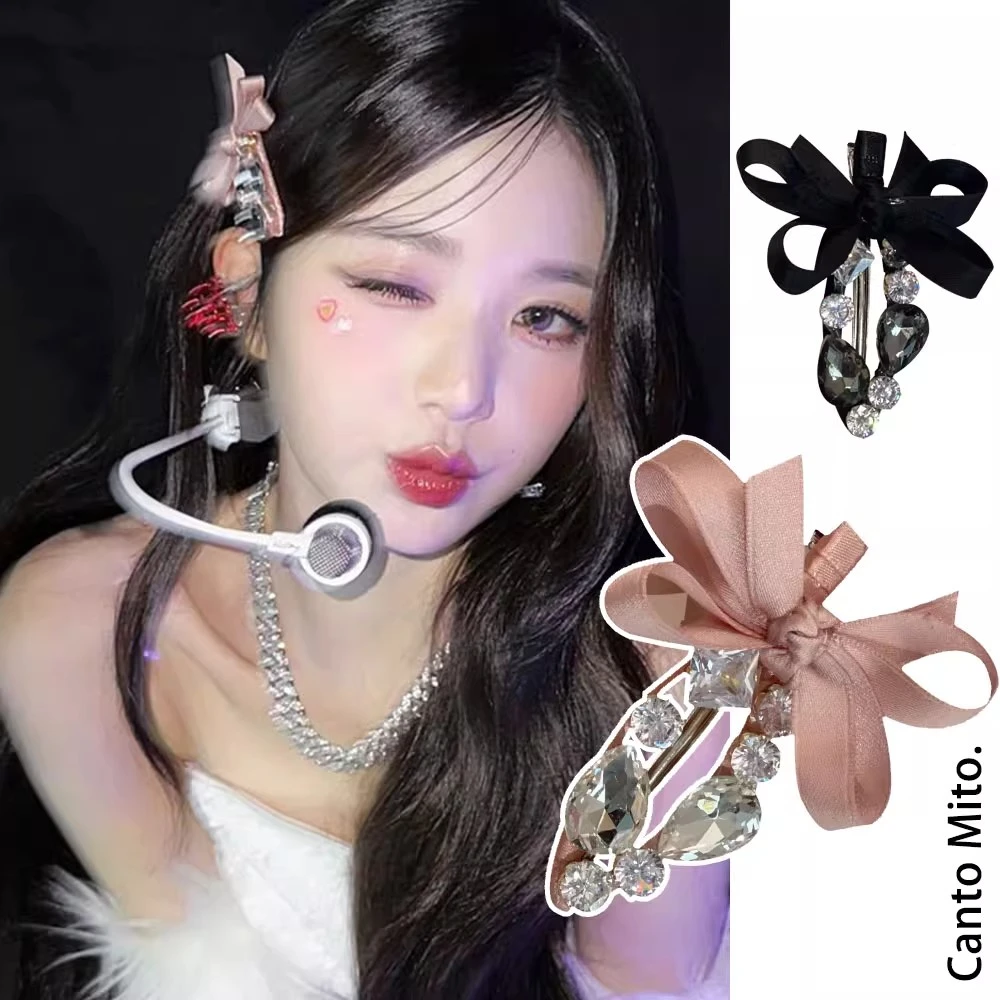 蝴蝶结闪闪织带！元英欧尼同款边夹甜美风刘海碎发夹女前额一字夹