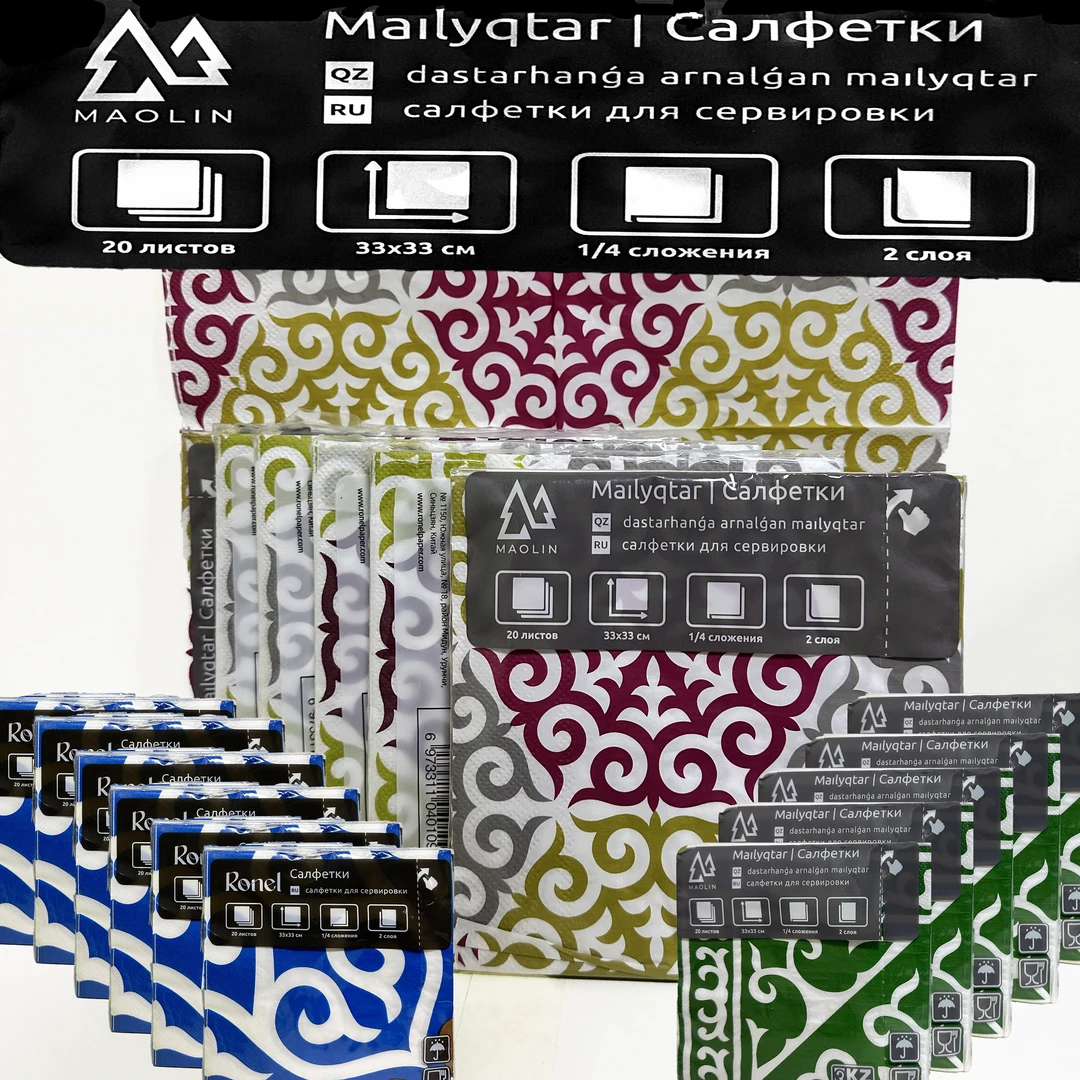 (发6包)OYU家用纸巾民族家用餐巾进口一次性餐饮纸巾加厚擦油印花